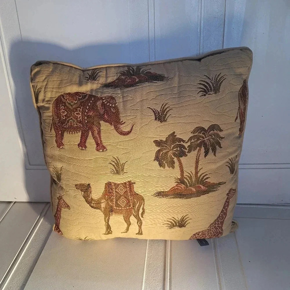 Ashford Court Brown Middle Eastern Camel/Elephant Theme Decorative Throw Pillow - Picture 3 of 7